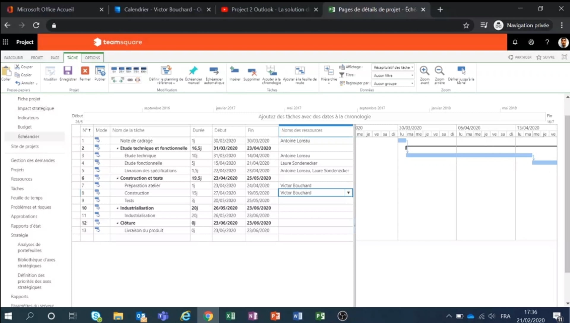 Interface Microsoft Project 2 Outlook Teamsquare